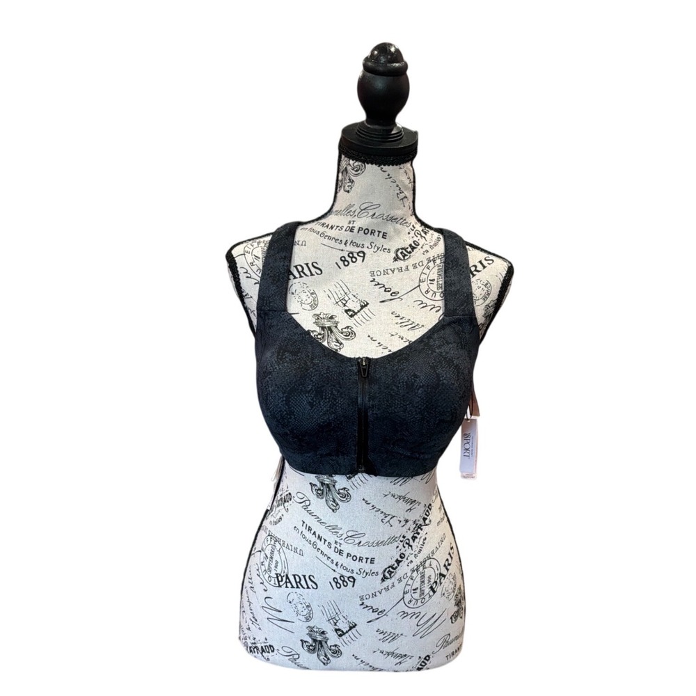 Victoria's Secret Sport‎ Front-Close High Impact Sports Bra 34DDD Gray Snake NWT